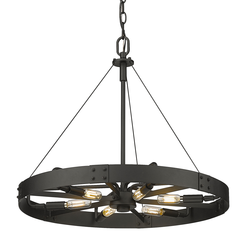 Golden Lighting Vaughn 6-light Pendant in Natural Black